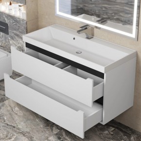 Тумба под раковину Uperwood Tanos 100 см, подвесная, белая/графит в Ижевске - izhevsk.mebel24.online | фото 9