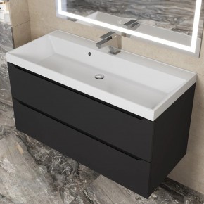 Тумба под раковину Uperwood Tanos 100 см, подвесная, черная матовая в Ижевске - izhevsk.mebel24.online | фото