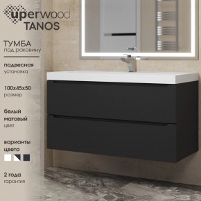 Тумба под раковину Uperwood Tanos 100 см, подвесная, черная матовая в Ижевске - izhevsk.mebel24.online | фото 3