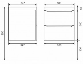 Тумба под раковину Uperwood Tanos 50 см, подвесная, черная матовая в Ижевске - izhevsk.mebel24.online | фото 3