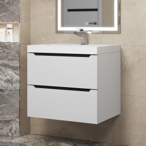 Тумба под раковину Uperwood Tanos 60 см, подвесная, белая/графит в Ижевске - izhevsk.mebel24.online | фото