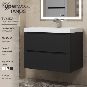 Тумба под раковину Uperwood Tanos 70 см, подвесная, черная матовая в Ижевске - izhevsk.mebel24.online | фото 3