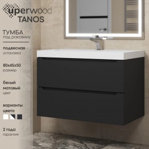 Тумба под раковину Uperwood Tanos 80 см, подвесная, черная матовая в Ижевске - izhevsk.mebel24.online | фото 3