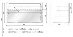 Тумба под раковину Uperwood Tanos 90 см, подвесная, белая матовая в Ижевске - izhevsk.mebel24.online | фото 3
