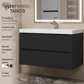 Тумба под раковину Uperwood Tanos 90 см, подвесная, черная матовая в Ижевске - izhevsk.mebel24.online | фото 3