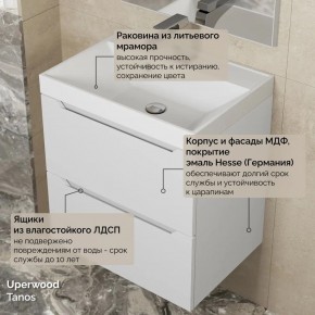 Тумба с раковиной Uperwood Tanos 50 см, подвесная, белая матовая в Ижевске - izhevsk.mebel24.online | фото 6