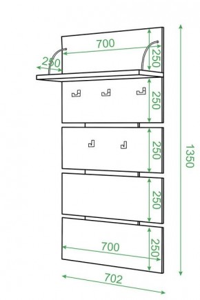 Вешалка настенная Домино СТ-50 в Ижевске - izhevsk.mebel24.online | фото 2